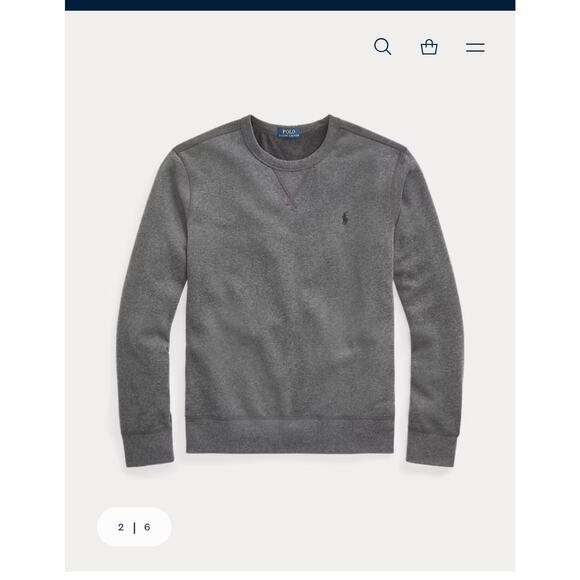 Polo Ralph Lauren Fleece Crewneck Sweatshirt Pony Logo Gray Mens Size XXL - Picture 6 of 9